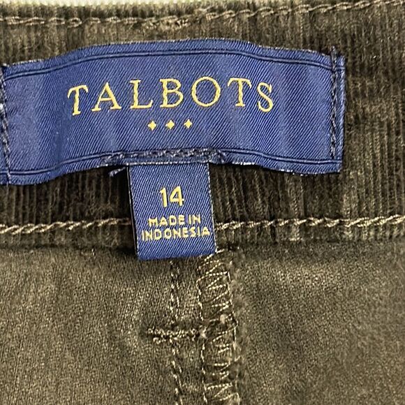 #22-Talbots Corduroy Pants Size 14 Stretch Curvy Olive Green - Picture 10 of 12